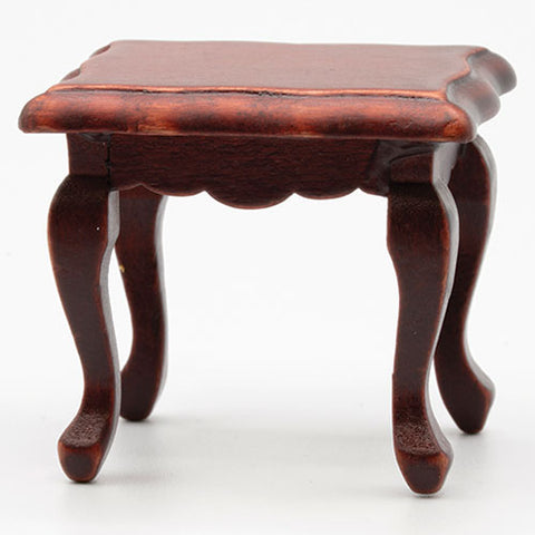 Side table wtih scalloped edge mahogany 1/12 Scale Dollhouse miniature