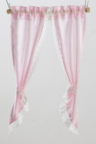 Demi Curtain with Tie Back, Pink