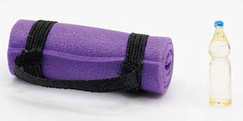 Yoga Mat with Bottle of Water, Purple