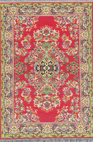 Turkish Woven Area Rug 9.5" x 5.5", Red
