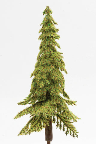 Spruce Tree, Light Green,  6 Inches Tall, Spike Base