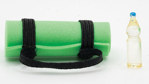 Yoga Mat with Bottle of Water, Green