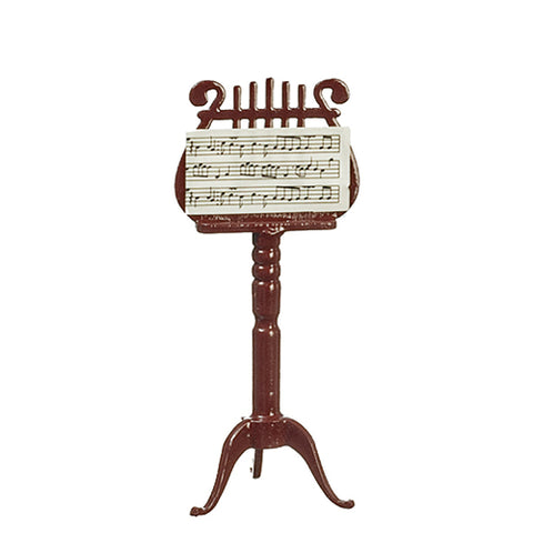 Music Stand with Sheet Music, Mahogany, 3.15 In