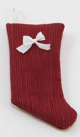Christmas Stocking, Red with White Bow