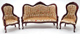 Victorian Sofa, Floral Fabric, Mahogany