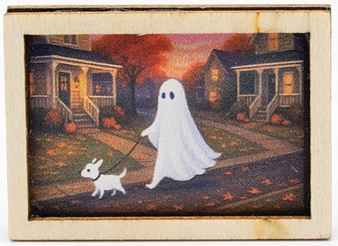 Picture in Frame Ghost Walking Dog