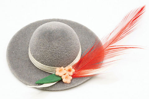 Grey Hat with Feather