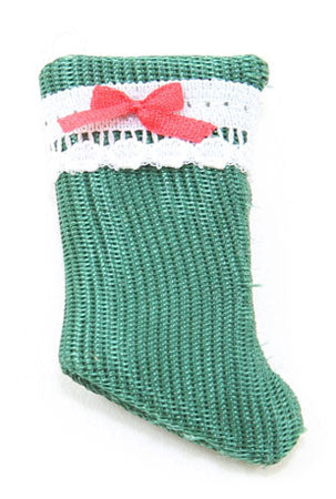 Christmas Stocking, Green with Red Bow