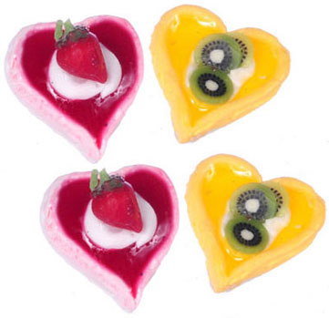 Fruit Heart Tart, Set of 4