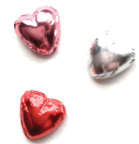 3 Foil Covered Hearts
