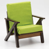 1:12 miniature scale dollhouse sized chair with green fabric