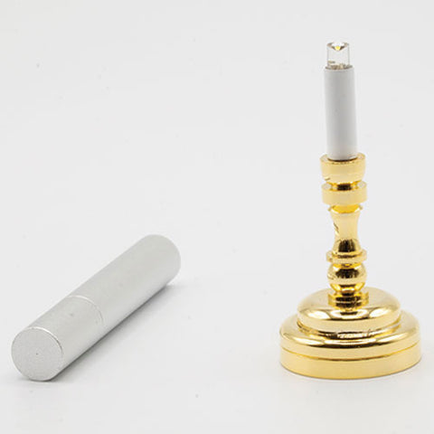 Candlestick with Wand, LED, Brass