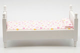 1/12 Scale Dollhouse Twin Bed, White finish
