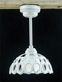 White Metal Lace Ceiling Light with Wand, LED Battery Powered