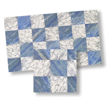 Faux Marble Tile, Blue and White