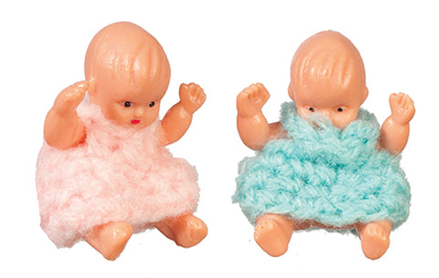 Mini Baby in Crochet Dress, Pink or Blue