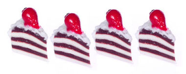 Chocolate Cake Slices, Set of 4, LIMITED STOCK