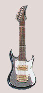 Electric Guitar, 4in Ornament, Black
