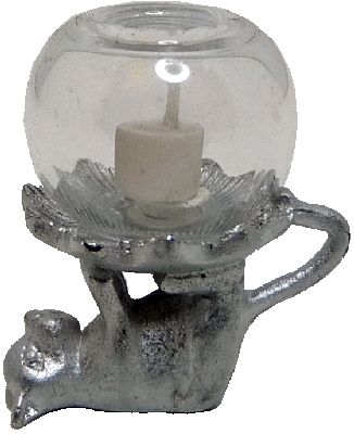 Cat Stand with Glass Globe and Candle