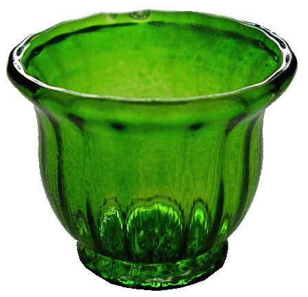 Crystal Green Glass Flared Bowl in Green