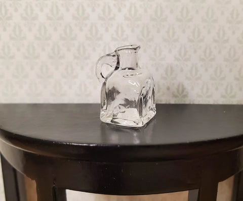 Clear Glass Jar with Handle, Square Bottom