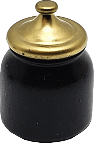 Black Jar with Gold Lid, Large