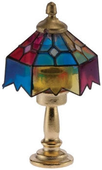 Table Lamp, Tiffany Style, Multi Color, Non Working