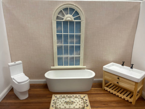 Wood and White Modern Bathroom Set, 3pcs