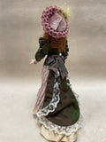 Artisan Doll, Victorian Lady in Green, Cream, and Pink.