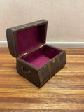 Brass and Copper Bound Wooden Trunk