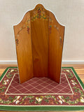 1/12 scale hand painted wooden corner screen with grape and wildflower motif