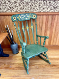 Painted Chrysnbon Rocking Chair, Green