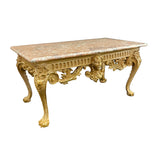 John Hodgson's Beveled Quartz top Console Table with Clawfeet.