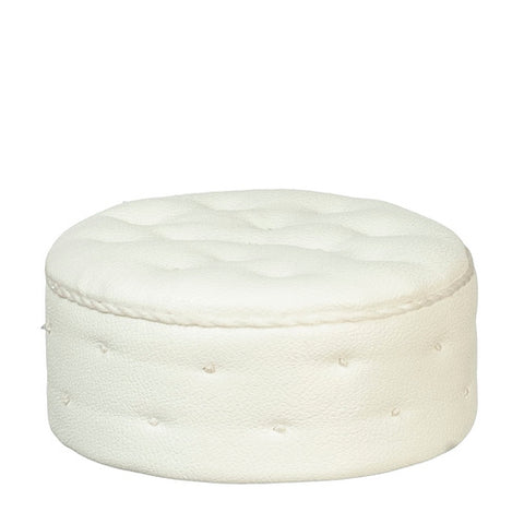 White Round Ottoman