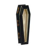 Coffin, Black and Bronze with Glass Top