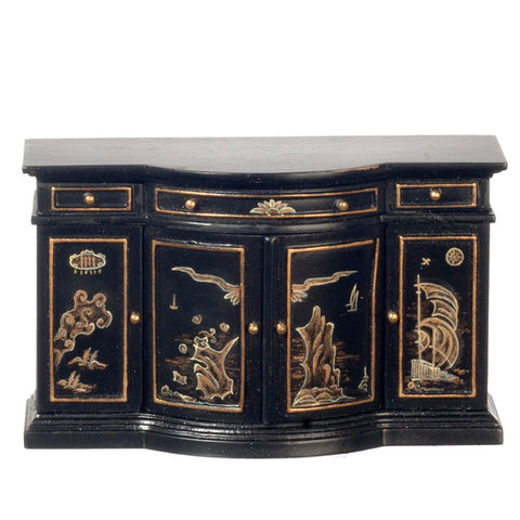 Chinese Credenza, Black and Gold