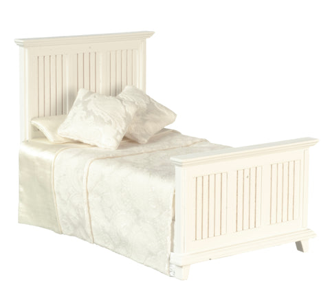 Country Panel Bed, White, by JBM