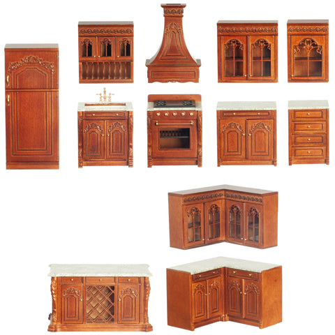 Deluxe Kitchen Set, Walnut, 12pcs