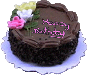 Birthday Cake with Trio of Roses, Chocolate