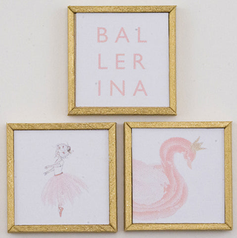 Ballet Themed Framed Prints, Set of 3
