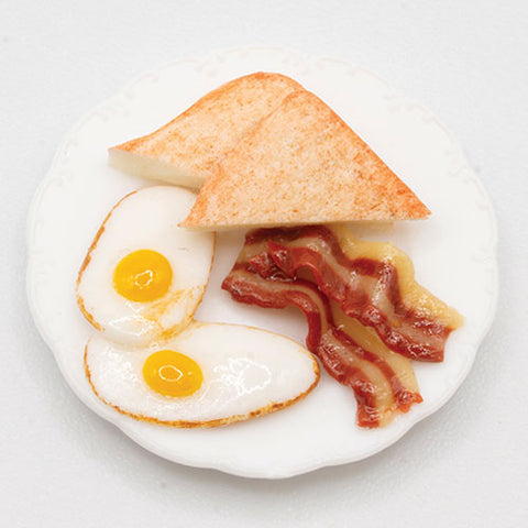 Bacon, Eggs and Toast on a Plate