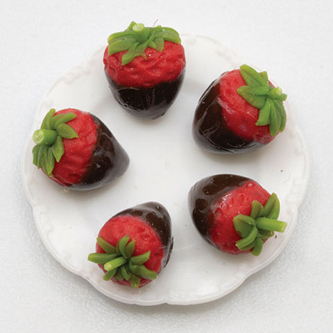 Chocolate Strawberries on a Plate
