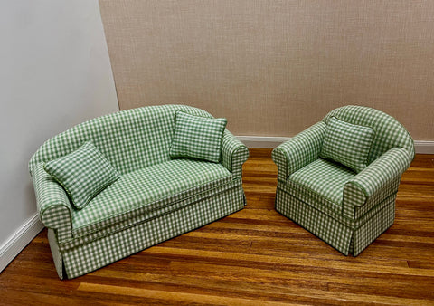 Green and White Ashley Living Room Set