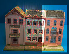 Laser-Cut Row House Dollhouse Kit 1/144th Scale Style 810