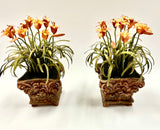 Pair of Planters with Tiger Lillies