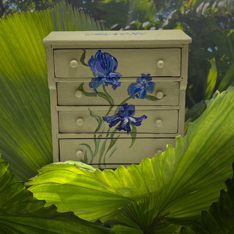 Chest of Drawers with Iris Design by Lynn Anderson