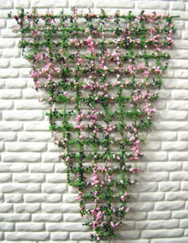 1:12 Miniature Scale Trellis/Lattice filled with fushia pink flowers
