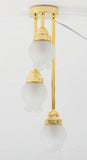 Ceiling Light with Three Drop Down Frosted Globe  Shades, 12 Volt