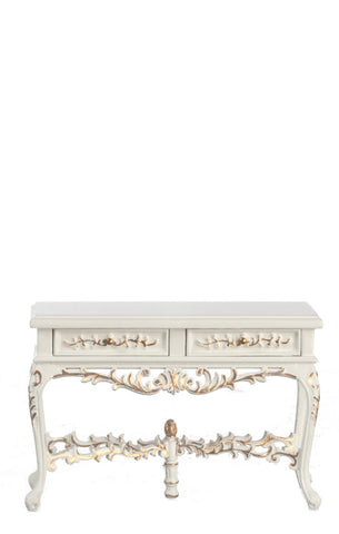 Barrington Side Table, White and Gold