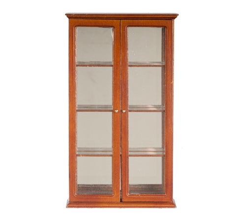 Tuscan Curio Cabinet with Mirror Back, Walnut, ON BACKORDER